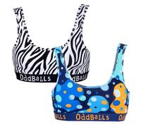 OddBalls | Womens Bralettes Multipack | 2 Pack | Womens Underwear | Sports Bras | Everyday Low Back Bra | Seamless & Wireless | Contrasting Bundle | Medium