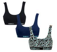 OddBalls | Womens Bralettes Multipack | 3 Pack | Womens Underwear | Sports Bras | Everyday Low Back Bra | Seamless & Wireless | Wave Bundle | XX-Large