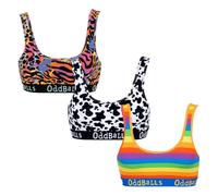 OddBalls | Womens Bralettes Multipack | 3 Pack | Womens Underwear | Sports Bras | Everyday Low Back Bra | Seamless& Wireless | Variety Bundle | XX-Large