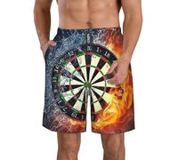 OdDdot Dart Board Print Men's Quick-Dry Swim Trunks,Breathable Swimming Board Shorts, for Summer Surfing Beach Swimwear