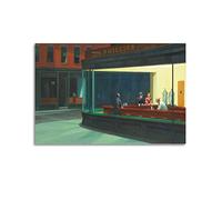 OdDdot Edward Hopper Painter's Artwork - (Nighthawks, 1942) Printing Posters Wall Art Picture Painting Canvas Prints Artworks Bedroom Living Room Decor 20x30inch(50x75cm)