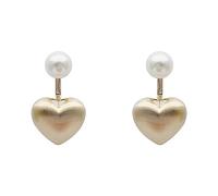 OdDdot Frosted Heart-shaped Pearl Earrings Trendy Jewelry Party Delicate For Women Simple Personality Ins Earrings Gift