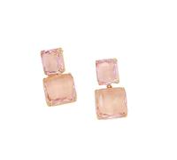 OdDdot New Geometric Green Glass Square Pendant Earrings Simple Light Luxury For Women Jewelry Elegant Personality Earrings Gift
