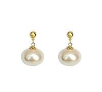 OdDdot New Simple Flat Pearl Pendant Gold Earrings For Women Elegant Trendy Jewelry Personality Elegant Earrings Gift