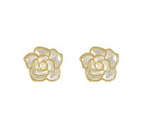 OdDdot S925 Silver Light Luxury French Romantic Elegant White Petal Flower Shaped Earrings Jewelry Women Jewelry Gift