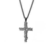 OdDdot Stainless Steel Life Tree Cross Necklace For Men Women Casual Personalized Hip Hop Neckchain Ins Style Minimalist Jewelry