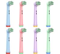 OddeKey Kids Toothbrush Heads Compatible with Braun Oral B Pro Kids, Pro Junior Electric Toothbrush, Extra Soft Bristles for Gentle Care, Replacement Heads for Ages 3+ and 6-12, 8 Count