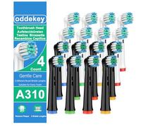 OddeKey Toothbrush Heads Compatible with Braun Oral B Electric Toothbrush, Precision Replacement Heads for Oral B Pro 3, Vitality Pro, Smart 6 Series, Black/White, 16 Count