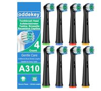 OddeKey Toothbrush Heads Compatible with Braun Oral B Electric Toothbrush, Precision Replacement Heads for Oral B Pro 3, Vitality Pro, Smart 6 Series, Black, 8 Count