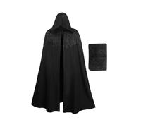 Oddfirm Black Hooded Cloak Wizard Cosplay Cape Patchwork Cloak Medieval Long Robe Vampire Witch Hunter Cosplay Costume Halloween Carnival