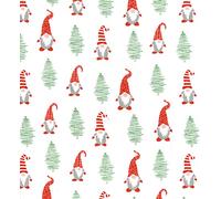 Oddies Christmas Fabric - Cute Xmas Gonks Polycotton - Xmas Craft Fabric Material Metre, White (TCP922)