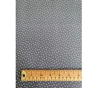 Oddies Textile Rose & Hubble White Stars & Spots on Grey Background - 100% Cotton Fabric - 110cm wide (CP00138GREY)