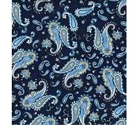 Oddies Textiles Ltd 100% Cotton Poplin Paisley Fabric 112cm Wide Half Metre Navy Blue