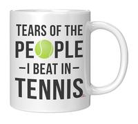 ODDITEES Funny Tennis Mug Tears of The People I Beat In Tennis Coffee Cup 11oz White