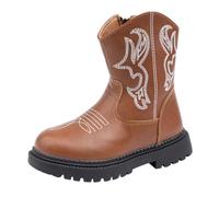 Oddler Boys Girls Cowboy Boots PU Leather Outdoor Premium Four Seasons Western Riding Boots Rubber Sole Casual Shoes Kid Rain