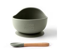 Oddly Perfect TidyTots Bowl and Spoon Set | 100% BPA-Free Silicone | Child-Friendly, Durable & Reusable | Dishwasher & Microwave Safe | Non-Toxic & Easy to Clean (Sage)