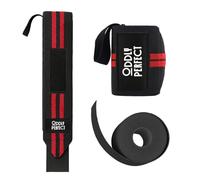 Oddly Perfect Weight Lifting Wrist Wraps Support Straps | 1 Pair Gym Wrist Wraps + 1 Support Tape | One Size Fits All | Wrist Support for Gym Training, Fitness, Powerlifting & Weightlifting