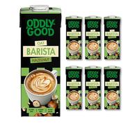 Oddlygood - Hazelnut Barista Oat Drink 1 Litre x 6, Gluten Free Oats, UHT Barista Milk-Substitute Ideal for Coffee, Latte & Beverages, Perfect Milk Alternative, Ideal for Baking