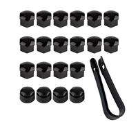 OddMart 20PCS 17mm Wheel Nut Covers, Universal Black Wheel Nut Caps 16 Standard Ones 4 Locking Ones with Removal Tool for A1 A3 A4 A5 A6 A7 A8 TT Q3 Q5 Q7 Most Car Models