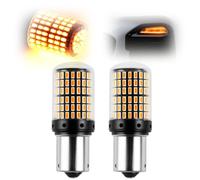 OddMart 2Pcs PY21W 581 Amber Yellow 1156 BAU15S LED Indicator Bulbs with Canbus Error Free, 2800LM Super Bright Front Rear Turn Signal Lights 12-24V 30W 7440 144smd General Car Bulb for Most Vehicles