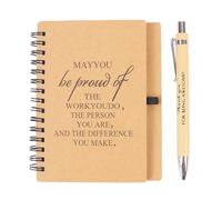 OddMart 2Pcs Thank You Gift for Colleagues, New Job Gifts Leaving Gifts for Women Men Inspirational Notebook Kraft with Ballpoint Set Award for Friends Teacher Volunteers Employees