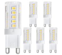 OddMart 6Pcs 3W G9 Light Bulbs LED Bulbs Cool White 6500K, 240LM Bi-pin Energy Saving Capsule Bulb Equivalent 30W Halogen 360° Non-Flickering Not Dimmable CRI＞80 for Chandelier Lighting Decor