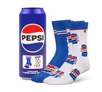ODDMART by ODD SOX - Soda & Drink 2-Pair Novelty Crew - Pepsi Mountain Dew Dr Pepper 7UP- Gift Pack Men Women, Blue-pepsi, Large