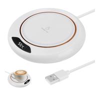 OddMart Coffee Mug Warmer for Desk with 3 Temperature Setting & LED Display | Smart Cup Warmer 45-75°C Portable USB Beverage with 8h Auto Shut-Off Smart Touch for Home Office Coffee Tea Milk, White