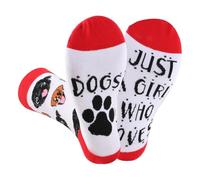 OddMart Funny Animal Socks for Women, 'Just a Girl Who Loves Dogs' Novelty Crew Socks Dogs Lover Gift for Women Mothers Day Birthday Christmas Stocking Fillers
