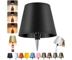 oddmmo Wireless Bottle Lamp, LED Wireless Wine Bottle Lamp Shade, Rechargeable Touch Control Wine Bottle Lights for Liquor Bottles, 3 Color Dimming LED Desk Lamp for Bedroom Restaurant & Bar