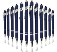 Oddmoal Touch Ballpoint Pen with Stylus Tip, Multifunctional Stylus Pen, Business Metal Pens (Dark Blue - 12 Pens)