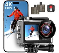 ODDV 4K60FPS 30MP Action Camera with Front LCD and Rear Touch Screens