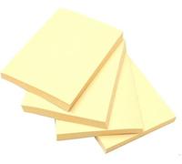 ODDY Sticky Notes, 3" x 5", Pastel Yellow Sticky Notes (Pack of 4, 400 Sheets) 2X Sticking Power