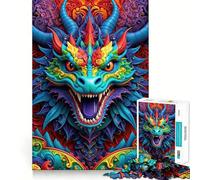 Ode to The Vibrant Dragon Jigsaw Puzzles for Adults 1000 Pieces Brain Workout Toy Relaxing Fun Art Assembly (38x52cm)
