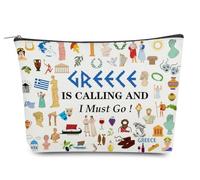 Odebyata Italy Travel Iconic Souvenir Makeup Bag, Italy Themed Symbols Lovers Cosmetic Bag for Besties Girls Friends Travel Lovers,Toiletry Travel Organizer Bag Zipper Bag for Italy Traveler, Greece,