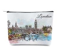 Odebyata Italy Travel Souvenir Makeup Bag, Aesthetic Watercolor Italy Traveler Cosmetic Bag for Besties Mom Family Friends Travel Lovers,Gift Toiletry Pouch Bag Zipper Bag for Italy Traveler (Italy),