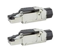 Odedo® 2x Cat.6A RJ45 Crimp Connector Field Assembleable Cat 7 10 Gigabit 2er Set Stecker