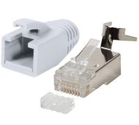 Odedo® Pack of 10 Crimp Connectors White CAT 7, CAT 7A, CAT 6A for Installation Cables up to 8 mm 10 GBit Gigabit Network Connector Rigid or Flexible Core 1.2 mm - 1.45 mm RJ45 Plug Metal Shielded