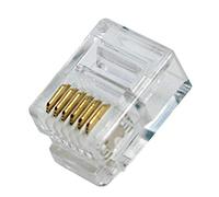 odedo RJ12 Connector Modular Plug 6P6C for Flat Cable Western Plug Telephone Cable Pack of 100