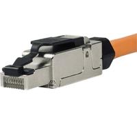 Odedo RJ45 Cat 6A Network Connector for Field Assembly, Cat7 Shielded, 10 Gigabit, Tool-Free Installation with Strain Relief Crimp Connector, Field Terminable Plug 1 item