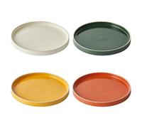 Odense 9.8" Large Dinner Plates(Set of 4) - Ceramic Plates for Dining Serving - For Salad, Pasta, Steak - Modern & Minimal, Wide Round Design, Stackable - Microwave & Dishwasher Safe (Multi Color)