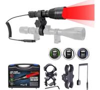 Odepro KL41 Plus LED Hunting Torch 384m Long Range, Rechargeable Torches with Red, Green, IR850, White, IP68 Flashlight with Remote Switch for Hunting, Outdoor, Camping, Hiking, Emergencies