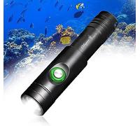 Odepro WD12 Scuba Diving Flashlight 492ft Diving Torch, 1050 Lumens Dive Torches Rechargeable LED Light Waterproof Underwater 100M Diving Lamp for Snorkeling Caving Diving