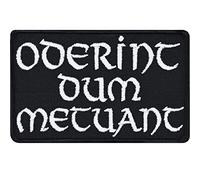 Oderint dum metuant Latin Quote Patch Iron on Sticker for All Fabrics | Let Them Hate as Long as They Fear Latin Patch to sew on Clothing and Leather | 80x50 mm