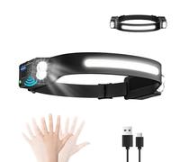 Oderra Super Light Rechargeable LED Headlamp, Motion Sensor, 8 Modes, IPX4 Waterproof, 12H Battery Life for Camping, Running, Emergency