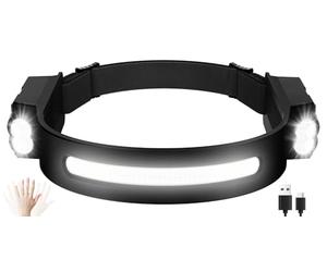 Oderra Super Light Rechargeable LED Headlamp, Motion Sensor, 8 Modes, IPX4 Waterproof, 12H Battery Life for Camping, Running, Emergency