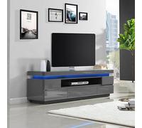 odessa grey high gloss tv stand with 5 drawers and led lights