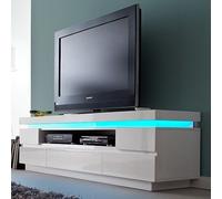 odessa white high gloss tv stand with 5 drawers and led lights