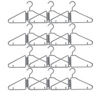 Odetina 12 Pack Folding Plastic Hangers, Foldable Clothes Hangers, Portable Travel Hangers, Space Saving Half Fold Design for Home, Dorm, Travel, Coat and Clothing Storage (Grey)