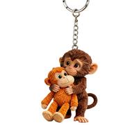 Odetina 3D Punch Monkey Plush Keychain, Cute Monkeys Animal Keyring for Backpack Purse Car Keys